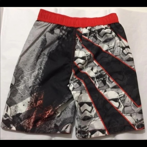 Red Star Wars Boys Swim Trunks Shorts Bathing Suit Swimsuit UPF 50+ Board - Picture 2 of 3